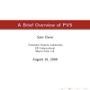 A Brief Overview of PVS