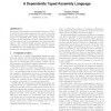 A Dependently Typed Assembly Language