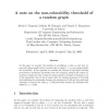 A Note on the Non-Colorability Threshold of a Random Graph