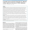 A parallel and incremental algorithm for efficient unique signature discovery on DNA databases