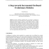 A Step Towards Incremental On-Board Evolutionary Robotics