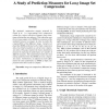 A Study of Prediction Measures for Lossy Image Set Compression