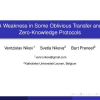 A Weakness in Some Oblivious Transfer and Zero-Knowledge Protocols