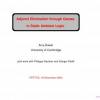 Adjunct Elimination Through Games in Static Ambient Logic