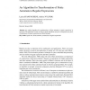 An Algorithm for Transformation of Finite Automata to Regular Expressions