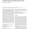 An Efficient Method for Evaluating Complex Polynomials