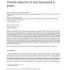 Anomaly detection in data represented as graphs