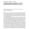 Applying language modeling to session identification from database trace logs