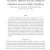 Asymmetric multilevel diversity coding and asymmetric Gaussian multiple descriptions