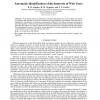 Automatic identification of the interests of web users