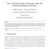 Can a Model Checker Generate Tests for Non-Deterministic Systems?