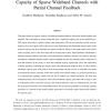 Capacity of Sparse Wideband Channels with Partial Channel Feedback
