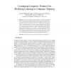 Comparing Linguistic Features for Modeling Learning in Computer Tutoring