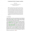 Computational Models of Language Acquisition