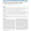 Conotoxin Protein Classification Using Free Scores of Words and Support Vector Machines