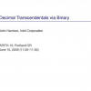Decimal Transcendentals via Binary