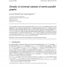 Density of universal classes of series-parallel graphs