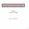 Descriptive and Computational Complexity