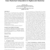 Exact numerical computation in algebra and geometry