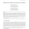 Heuristics for Safety and Security Constraints