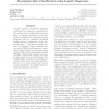 Incomplete-data classification using logistic regression