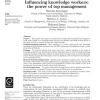 Influencing knowledge workers: the power of top management