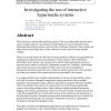 Investigating the use of interactive hypermedia systems