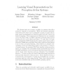 Learning visual representations for perception-action systems