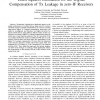 Least Squares Estimation for the Digital Compensation of Tx Leakage in zero-IF Receivers