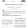 Lessons from experimental MANET research