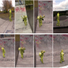 Markerless Motion Capture with Unsynchronized Moving Cameras