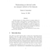 Maximizing an interval order on compact subsets of its domain