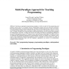 Multi-Paradigm Approach for Teaching Programming
