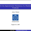 On the Approximation Resistance of a Random Predicate