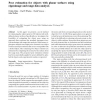 Pose estimation for objects with planar surfaces using eigenimage and range data analysis