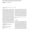 Privacy policies for shared content in social network sites