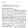Simulation and parameter estimation of dynamics of synaptic depression