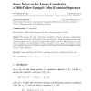 Some Notes on the Linear Complexity of Sidel'nikov-Lempel-Cohn-Eastman Sequences