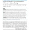Systematic integration of experimental data and models in systems biology