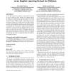 The implementation of care-receiving robot at an english learning school for children