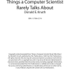 Things a computer scientist rarely talks about