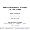 Time-Optimal Winning Strategies for Poset Games
