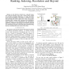 Toward large scale data-aware search: Ranking, indexing, resolution and beyond