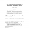 Two Philosophical Applications of Algorithmic Information Theory