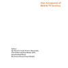 User acceptance of mobile TV services