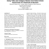 Using titles and category names from editor-driven taxonomies for automatic evaluation