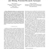 Visualizing Bibliographic Databases as Graphs and Mining Potential Research Synergies