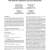 Web search result summarization: title selection algorithms and user satisfaction