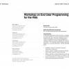 Workshop on end user programming for the web